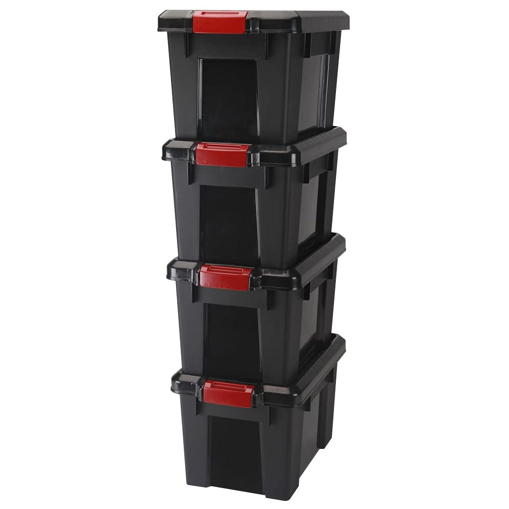 IRIS USA 21 Quart Heavy Duty Latching Storage Totes w/ Reinforced Lids (4 Pack) (Refurbished)