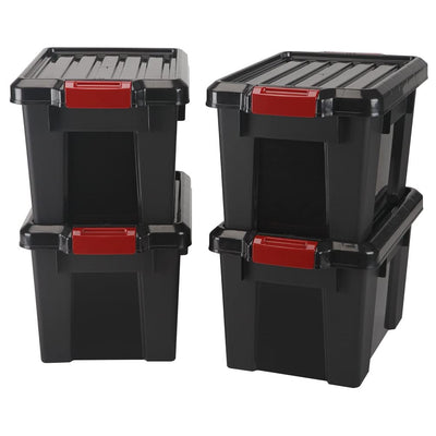 IRIS USA 21 Quart Latching Storage Totes w/ Reinforced Lids (4 Pack) (Used)