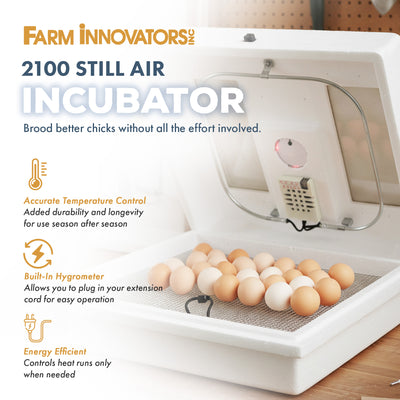 Farm Innovators Still Air Incubator w/ Reliable Temperature Settings (Open Box) - VMInnovations