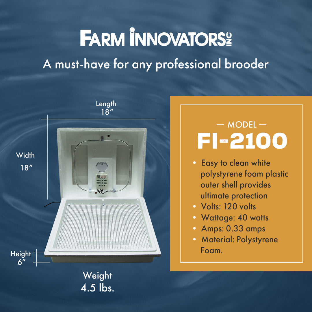 Farm Innovators 2100 Still Air Incubator w/ Reliable Temperature Settings, White