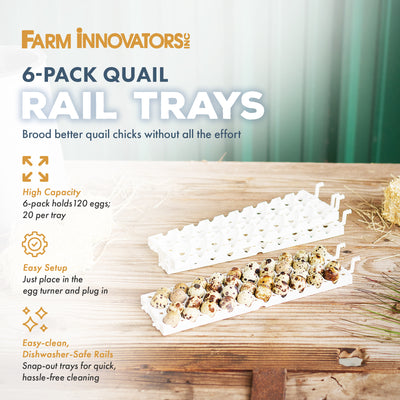 Farm Innovators 3400 Replacement Tray Rail for 120 Quail and Small Eggs (6 Pack) - VMInnovations