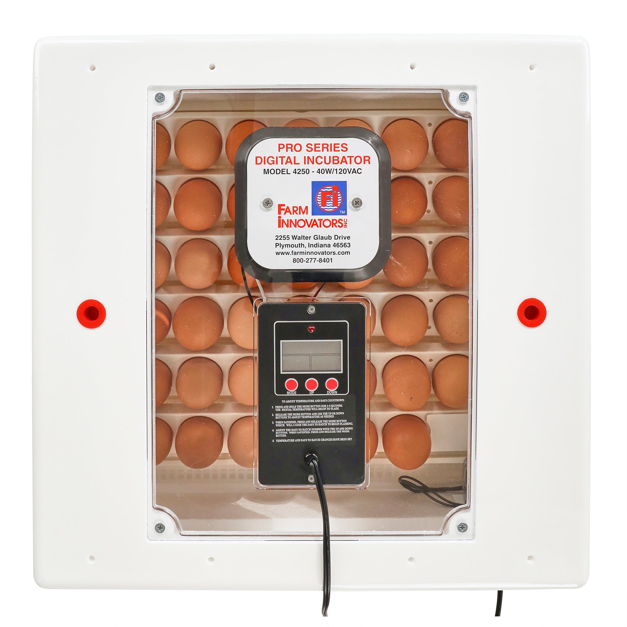 Farm Innovators Digital Circulated Air Incubator w/ Auto Egg Turner, White(Used) - VMInnovations