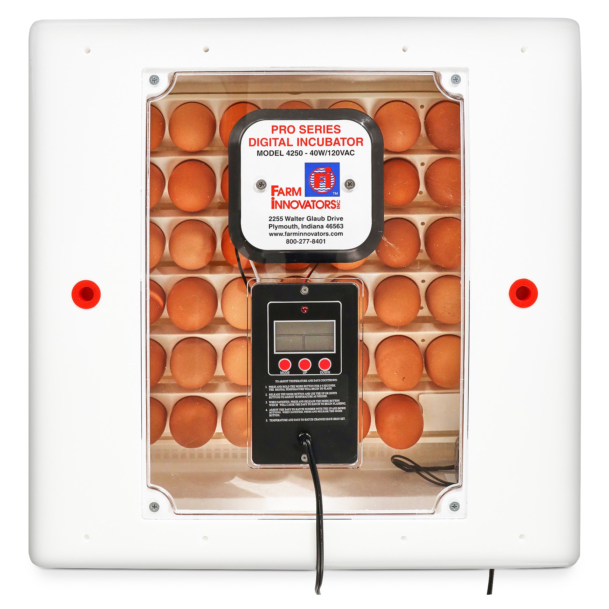 Farm Innovators Digital Circulated Air Incubator w/ Auto Egg Turner, White(Used) - VMInnovations