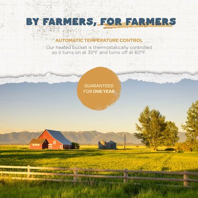 Farm Innovators Oversized 5 Gal Plastic Flat Back Heated Bucket, 120 W(Open Box) - VMInnovations