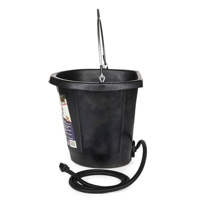 Farm Innovators Rubber 3 Gallon Heated Bucket, 70 Watt, Black (Open Box) - VMInnovations