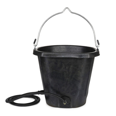 Farm Innovators Rubber 3 Gallon Heated Bucket, 70 Watt, Black (Open Box) - VMInnovations