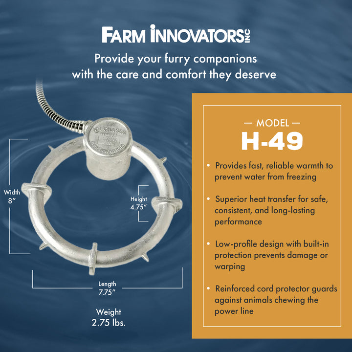 Farm Innovators H-49 Ice Chaser 250 Watt Cast Aluminum 5 Gallon Bucket Deicer