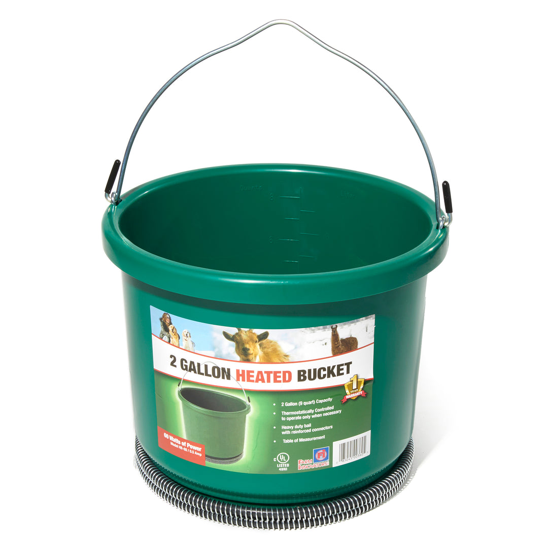 Farm Innovators Model Oversized 2 Gallon Plastic Heated Bucket, 60 Watt (4 Pack)