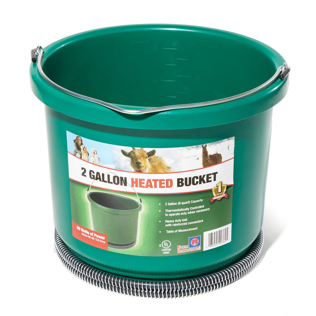 Farm Innovators Model Oversized 2 Gallon Plastic Heated Bucket, 60 Watt (4 Pack) - VMInnovations