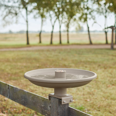 Farm Innovators Outdoor Plastic Heated Birdbath w/Deck Mount & Perch (2 Pack)