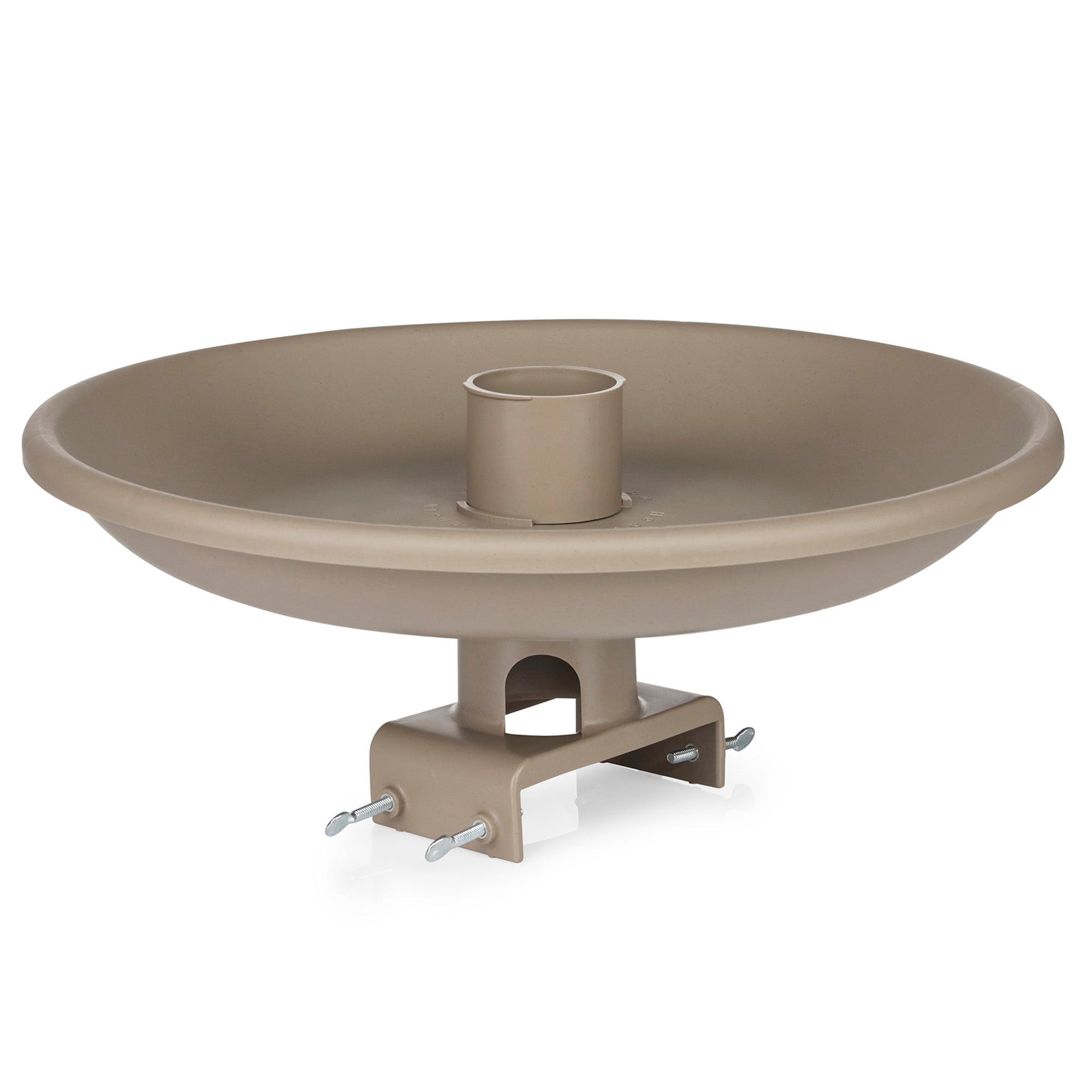 Farm Innovators Plastic Heated Birdbath w/Deck Mount & Perch, Tan (For Parts)