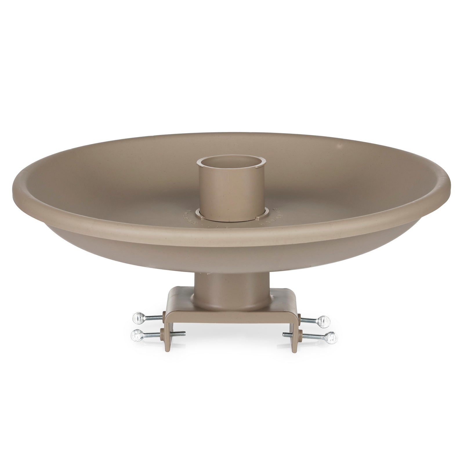 Farm Innovators 150W Outdoor Plastic Heated Birdbath w/Deck Mount & Perch, Tan - VMInnovations