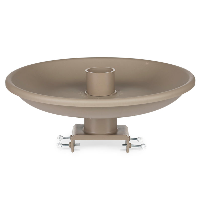 Farm Innovators 150W Outdoor Heated Birdbath w/Deck Mount & Perch, Tan (Used)