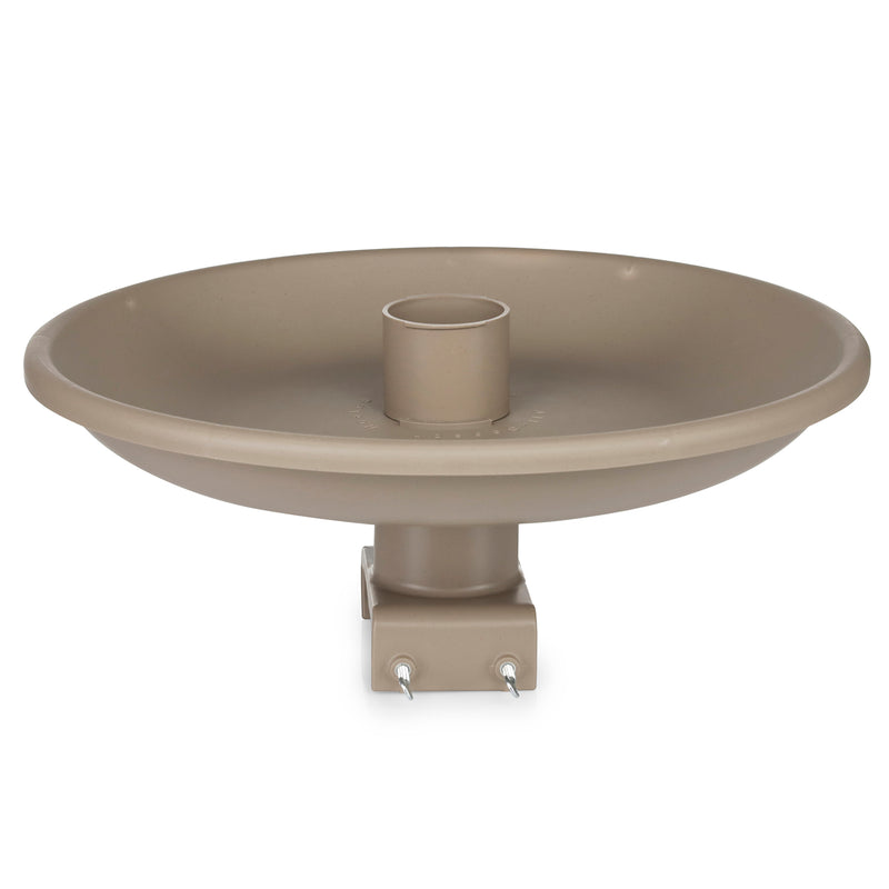 Farm Innovators 150W Outdoor Heated Birdbath w/Deck Mount & Perch, Tan (Used)