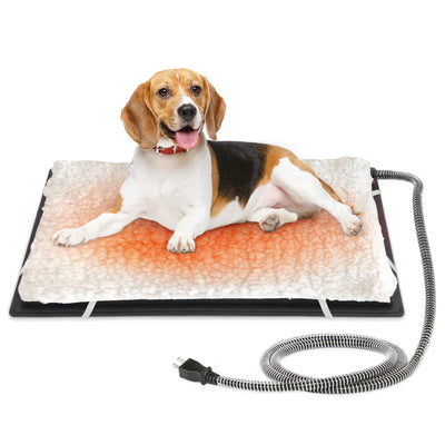 Farm Innovators HM-100L Large Plastic Heated Pet Mat with Fleece Cover, 100 Watt