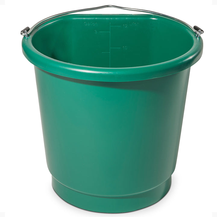 Farm Innovators FB-80 Plastic 3 Gallon Flat Back Heated Bucket, 70 Watt, Green - VMInnovations