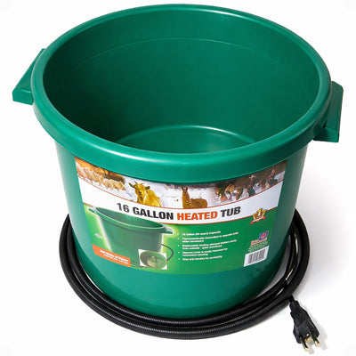 Farm Innovators Heated Bucket, Livestock Water Bowl w/Heating Element, 16 Gallon - VMInnovations