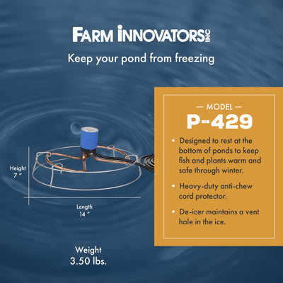 Farm Innovators P-429 Submergible 1500W All Pond De-Icer Heater with Cage (Used) - VMInnovations