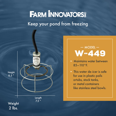 Farm Innovators Submergible Bucket Heater w/Attached Guard, 1000 Watt (Open Box) - VMInnovations
