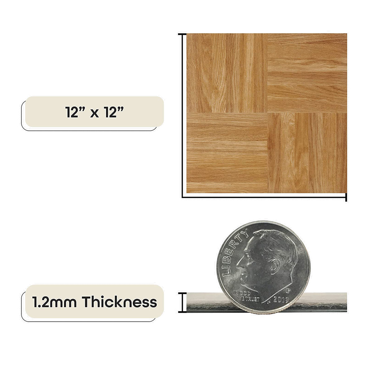 Achim Home Furnishings Nexus Peel & Stick Vinyl Floor Tile, Oak Parquet, 20pk - VMInnovations