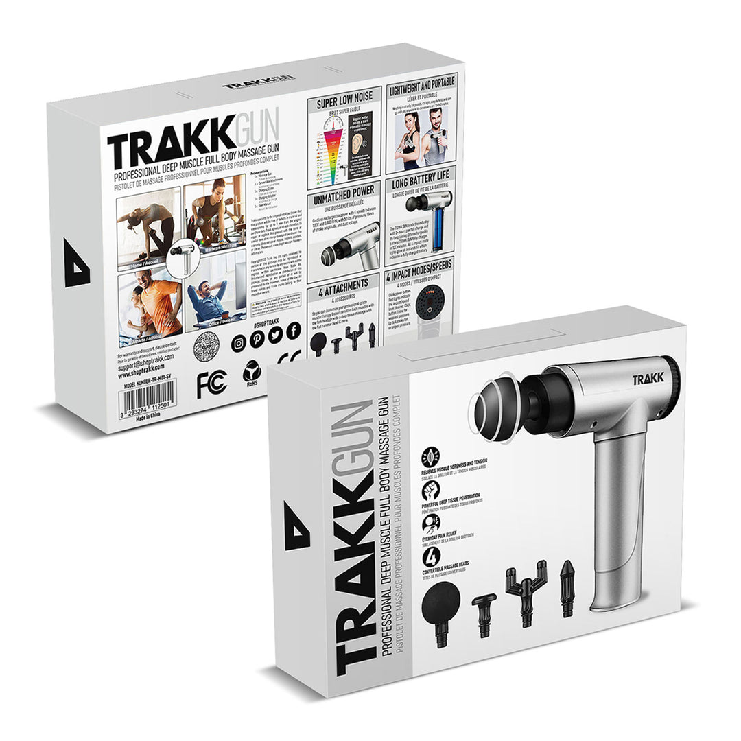 TRAKK Deep Tissue Athlete Massage Gun Therapy w/ 4 Speeds & Attachments (Used)
