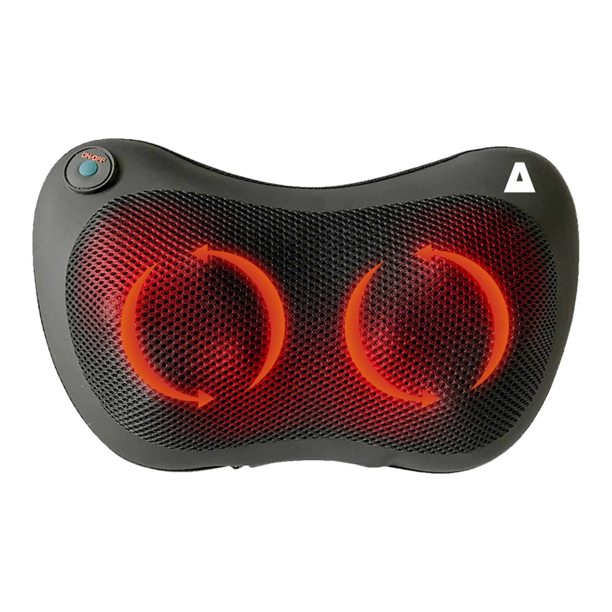 TRAKK Shiatsu Back and Shoulder Neck Heated Full Body Massager Pillow, Black