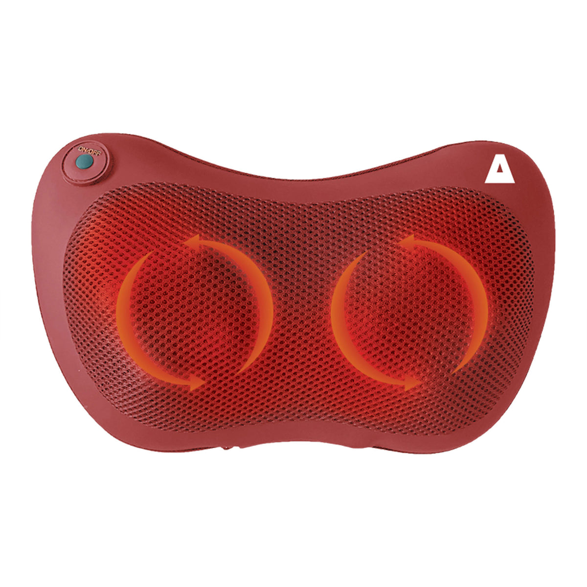 TRAKK Shiatsu Back & Shoulder Neck Heated Full Body Relief Massager Pillow, Red
