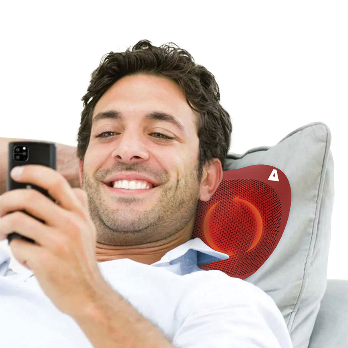 TRAKK Shiatsu Back & Shoulder Neck Heated Full Body Relief Massager Pillow, Red