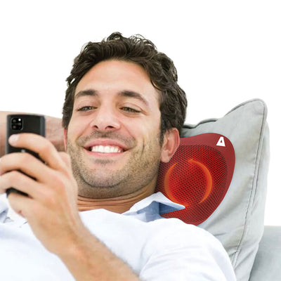 TRAKK Shiatsu Back & Shoulder Neck Heated Full Body Relief Massager Pillow, Red