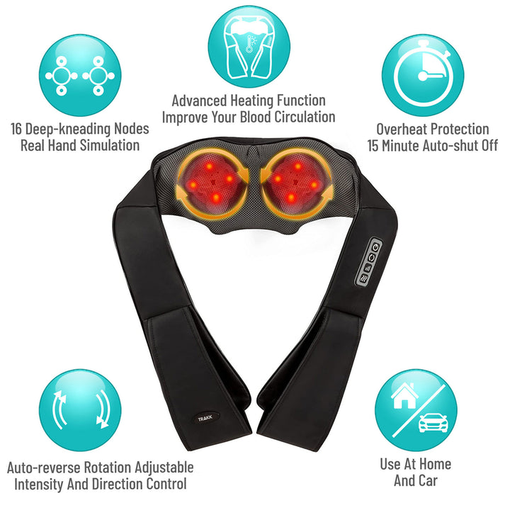 TRAKK Deep Tissue Electric Heated Neck Back Body Massage Travel Pillow (Used) - VMInnovations