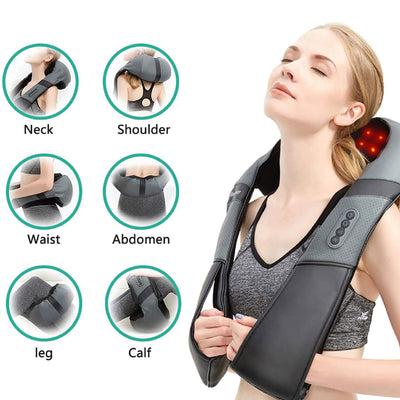 TRAKK Deep Tissue Electric Heated Neck Back Body Massage Travel Pillow (Used) - VMInnovations