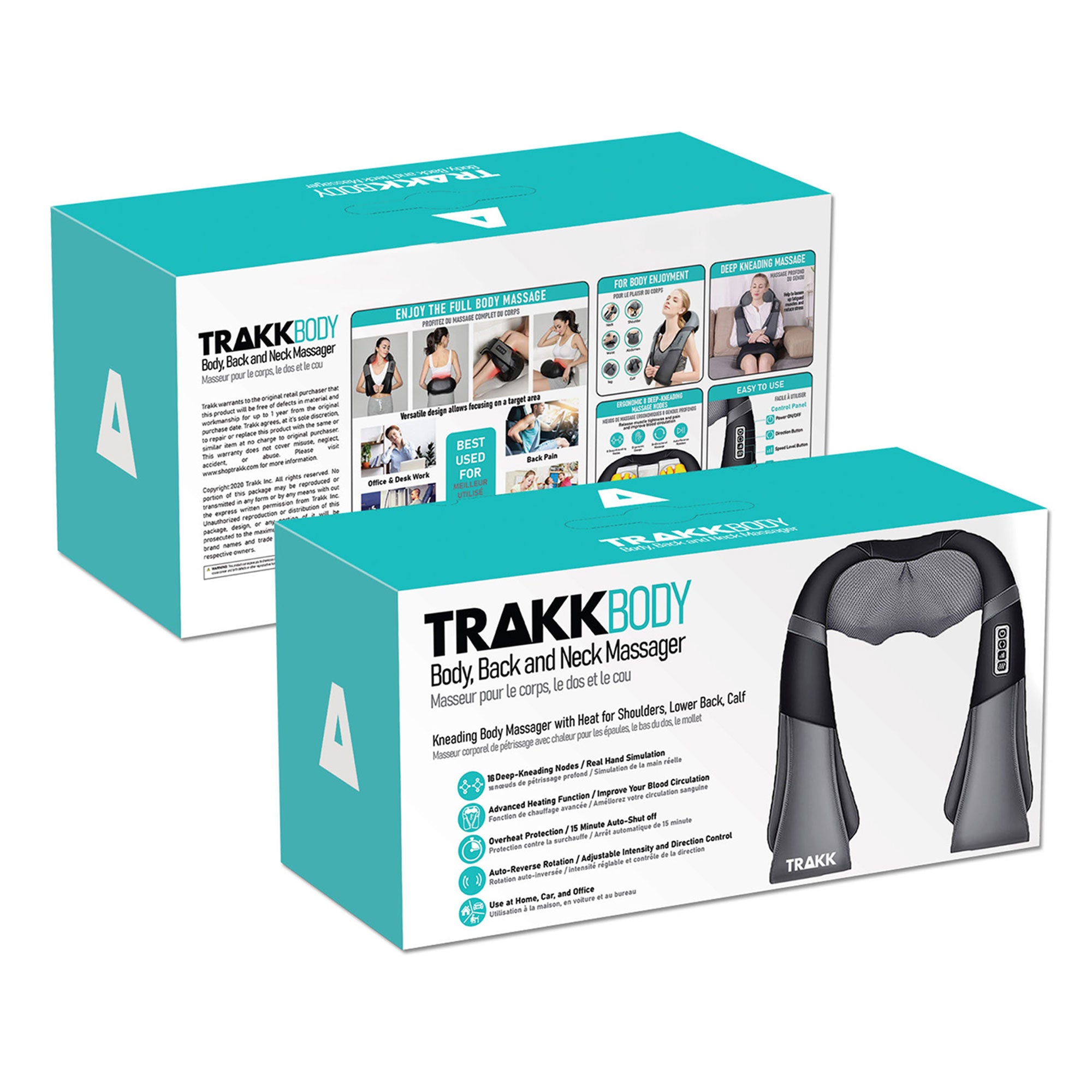 TRAKK Deep Tissue Electric Heated Neck Back Body Massage Travel Pillow (Used) - VMInnovations