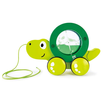Hape Pull Along Tito the Turtle Wooden Push Toy for Ages 1 and Up, Lime Green - VMInnovations