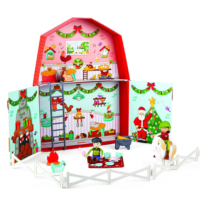 Hape Kids Wooden Pony Farm Christmas Advent Calendar Set w/24 Figures (Open Box)