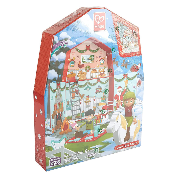 Hape Kids Wooden Pony Farm Christmas Advent Calendar Set w/24 Figures (Open Box)