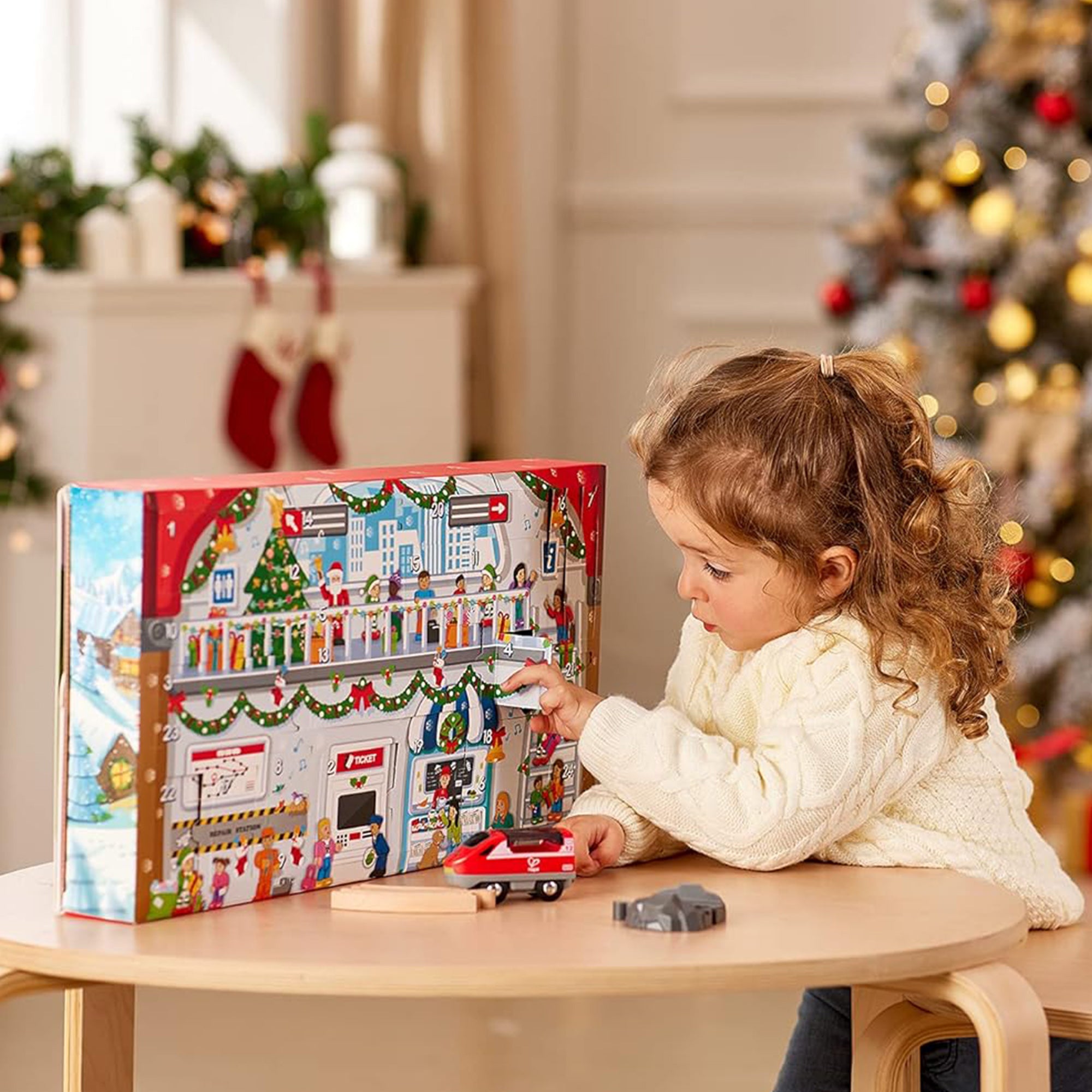Hape Kids Wooden Grand Station Christmas Advent Calendar Set w/ 24 Pieces (Used) - VMInnovations