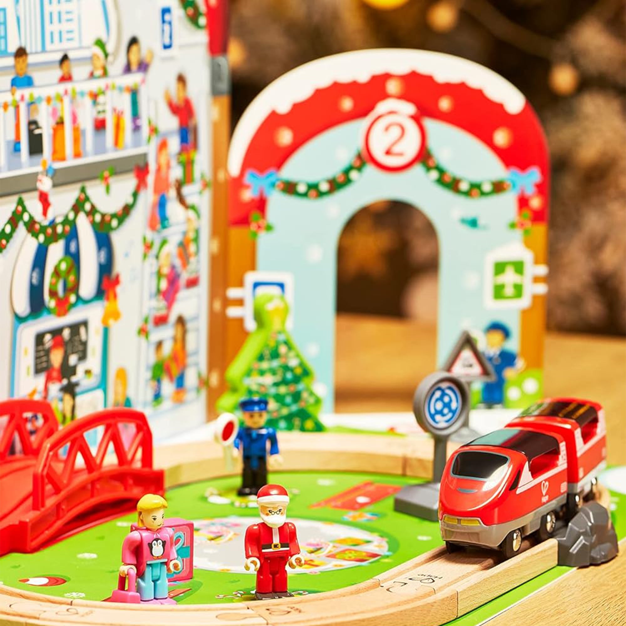 Hape Kids Wooden Grand Station Christmas Advent Calendar Set w/ 24 Pieces (Used) - VMInnovations