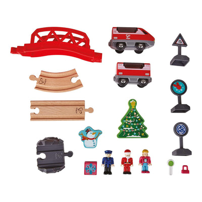 Hape E3770A Kids Wooden Grand Station Christmas Advent Calendar Set w/ 24 Pieces