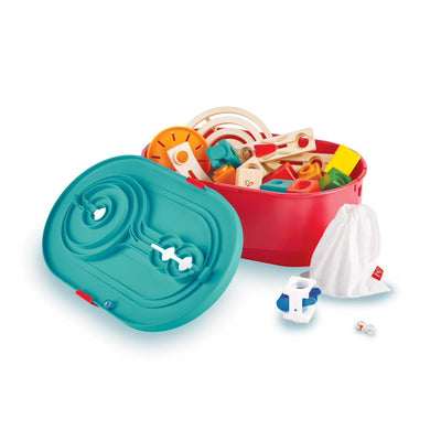 Hape 90Pc Quadrilla Stack Track Bucket Box Set for Children Ages 4 and Up (Used)