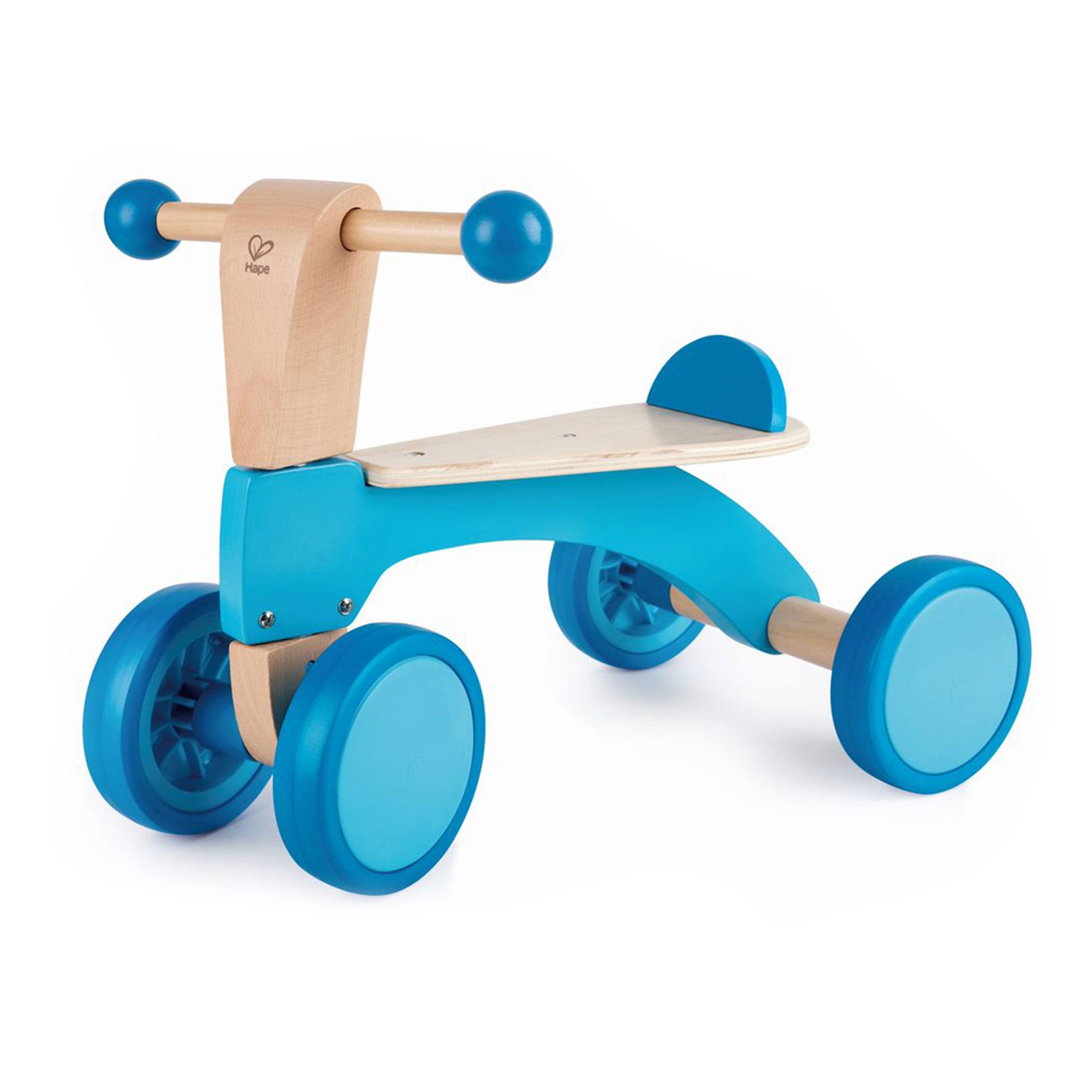 Hape Scoot Around Toddlers Ride On Wooden Push Balance Bike Scooter Toy, Blue