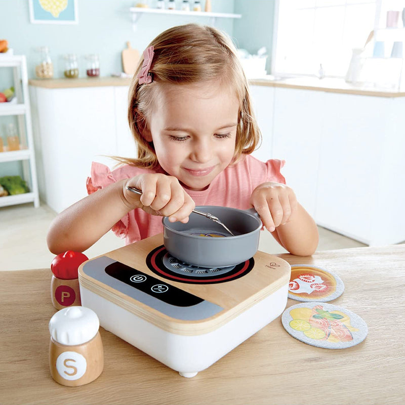 Hape Fun Fan Fryer Kitchen Playset with Stove Fan for Ages 3 and Up, 8 Pieces