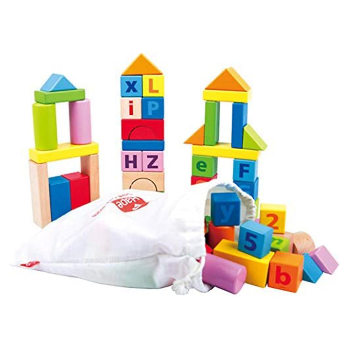 Hape Colored Wooden Blocks Playset for Ages 3+, 80 Pieces (Open Box) - VMInnovations