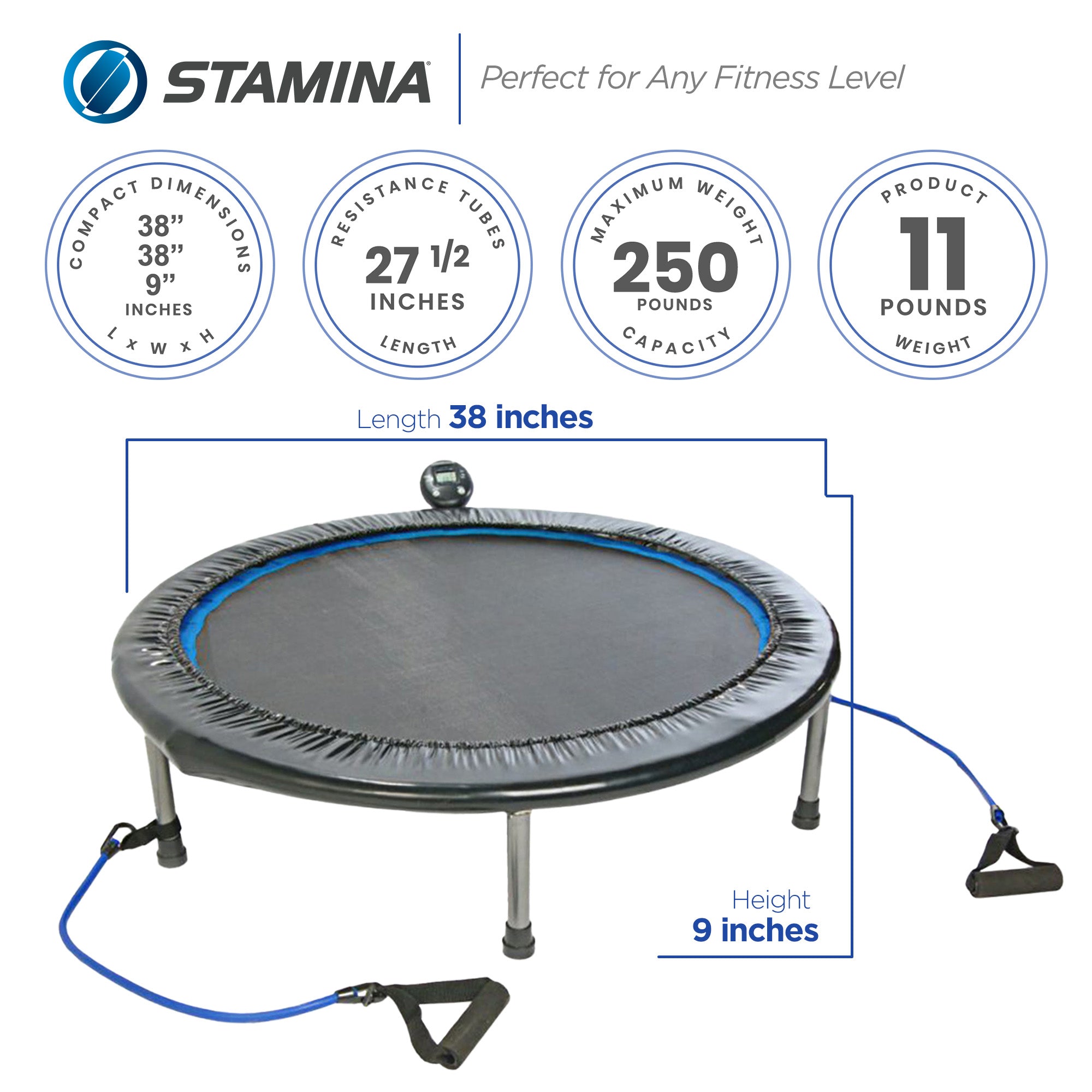 Stamina Products 38" Intone Plus  Rebounder with Resistance Bands (For Parts) - VMInnovations