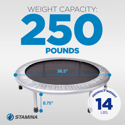 Stamina Products 36 Inch Folding Quiet & Safe Trampoline for Cardio (Open Box)