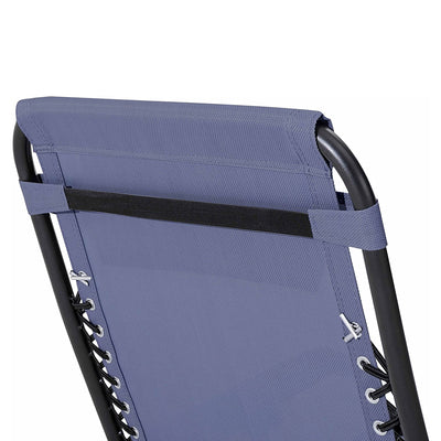 Sunjoy Modern Zero Gravity Steel Frame Foldable Outdoor Lounge Patio Chair, Blue