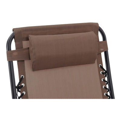 Sunjoy Modern Zero Gravity Steel Foldable Outdoor Lounge Patio Chair, Brown