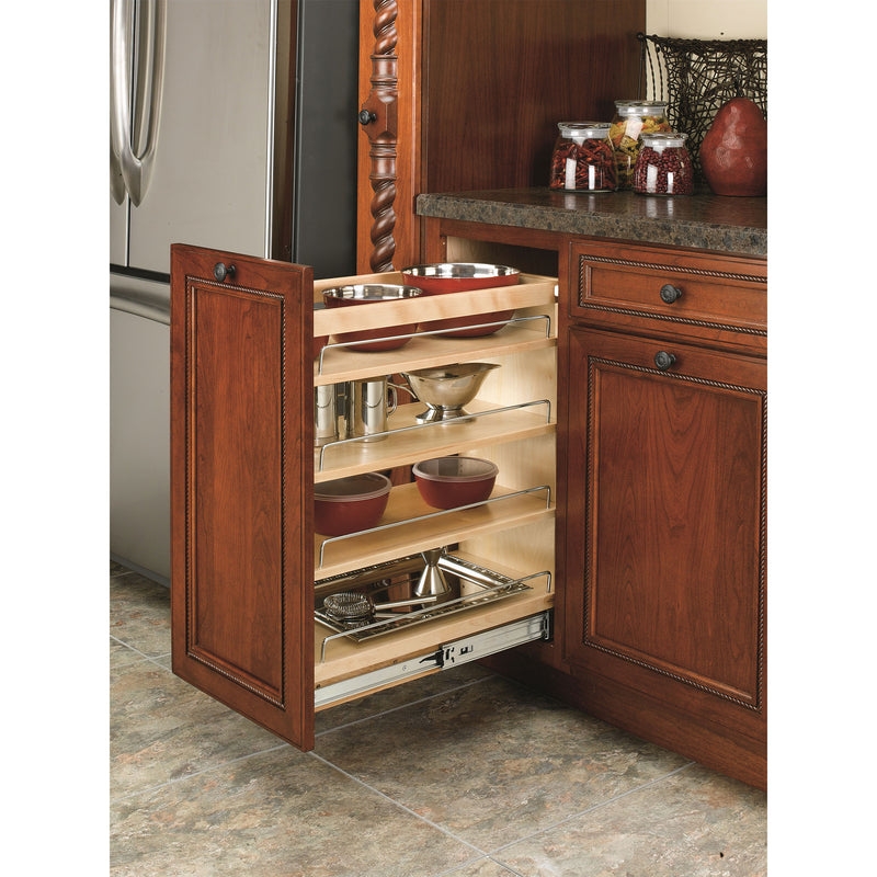 Rev-A-Shelf 11" Pull Out Kitchen Cabinet Organizer Pantry Spice Rack, 448-BC-11C