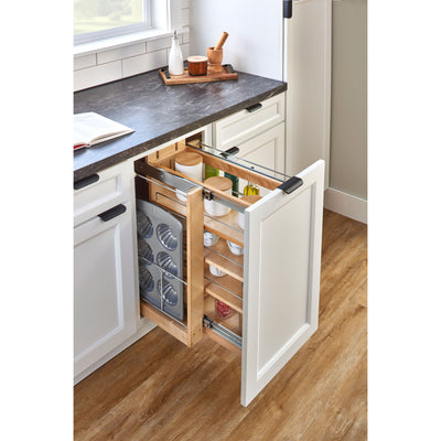 Rev-A-Shelf 8.75 Inch Pull Out Kitchen Cabinet Organizer Soft-Close, 448-BCSC-8C