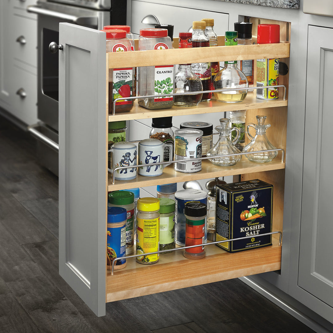 Rev-A-Shelf 8.75'' Pullout Kitchen Cabinet Organizer Soft-close, 448-BCSC-8C