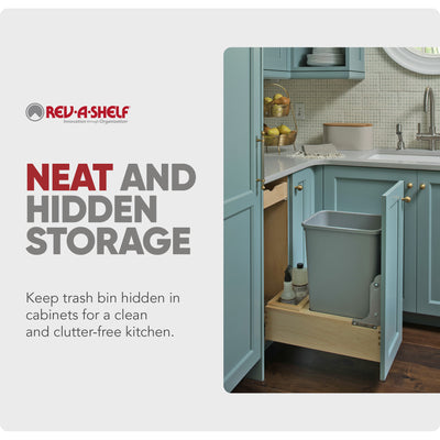 Rev-A-Shelf Pullout Trash Can 50 qt. w/Soft-close Soft-open, 4WCBM-1550DM-1 - VMInnovations
